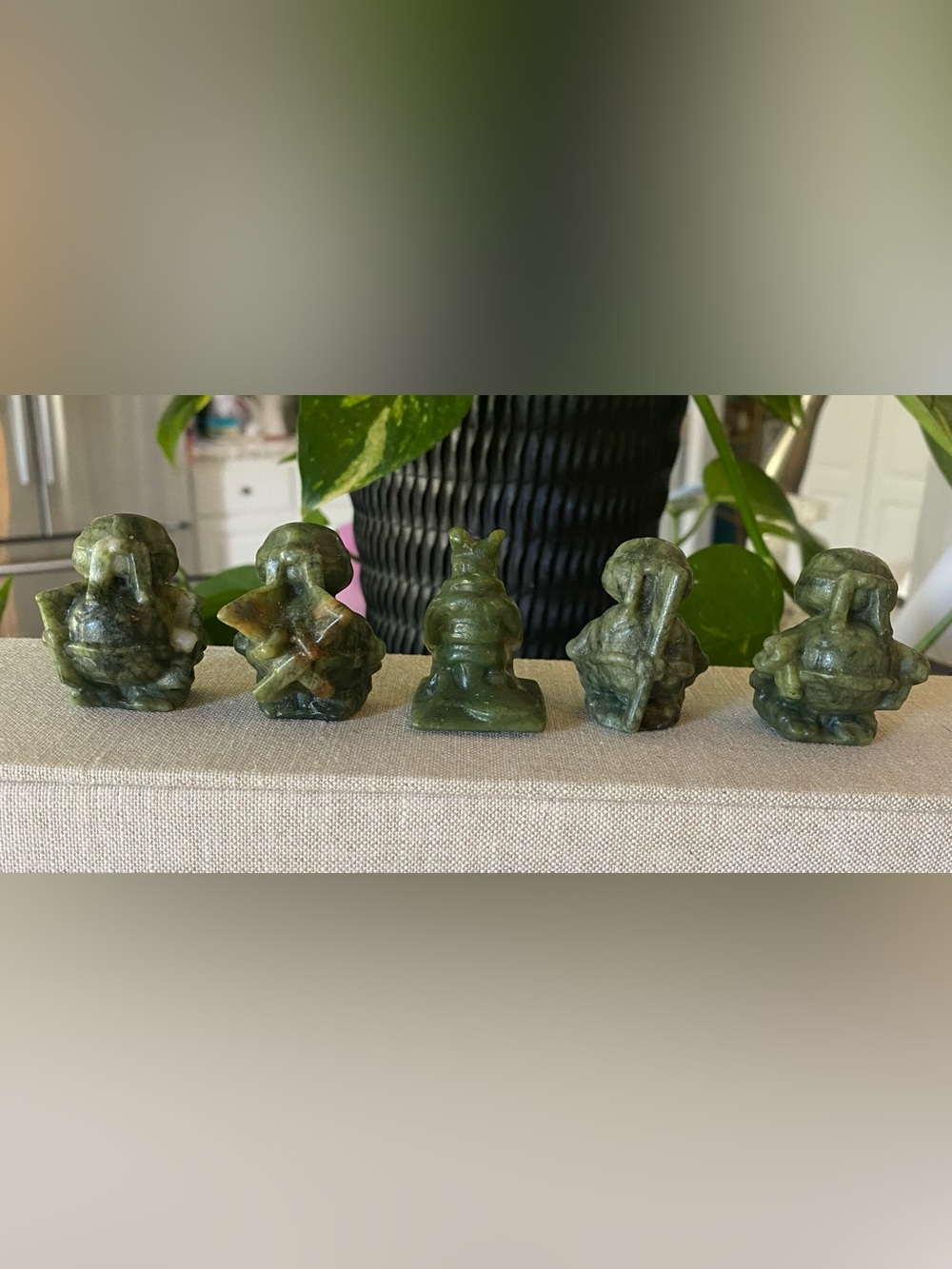 Cowabunga! 🐢 Carved Jade Teenage Mutant Ninja Turtles Complete 5-Piece Set - Picture 5 of 11